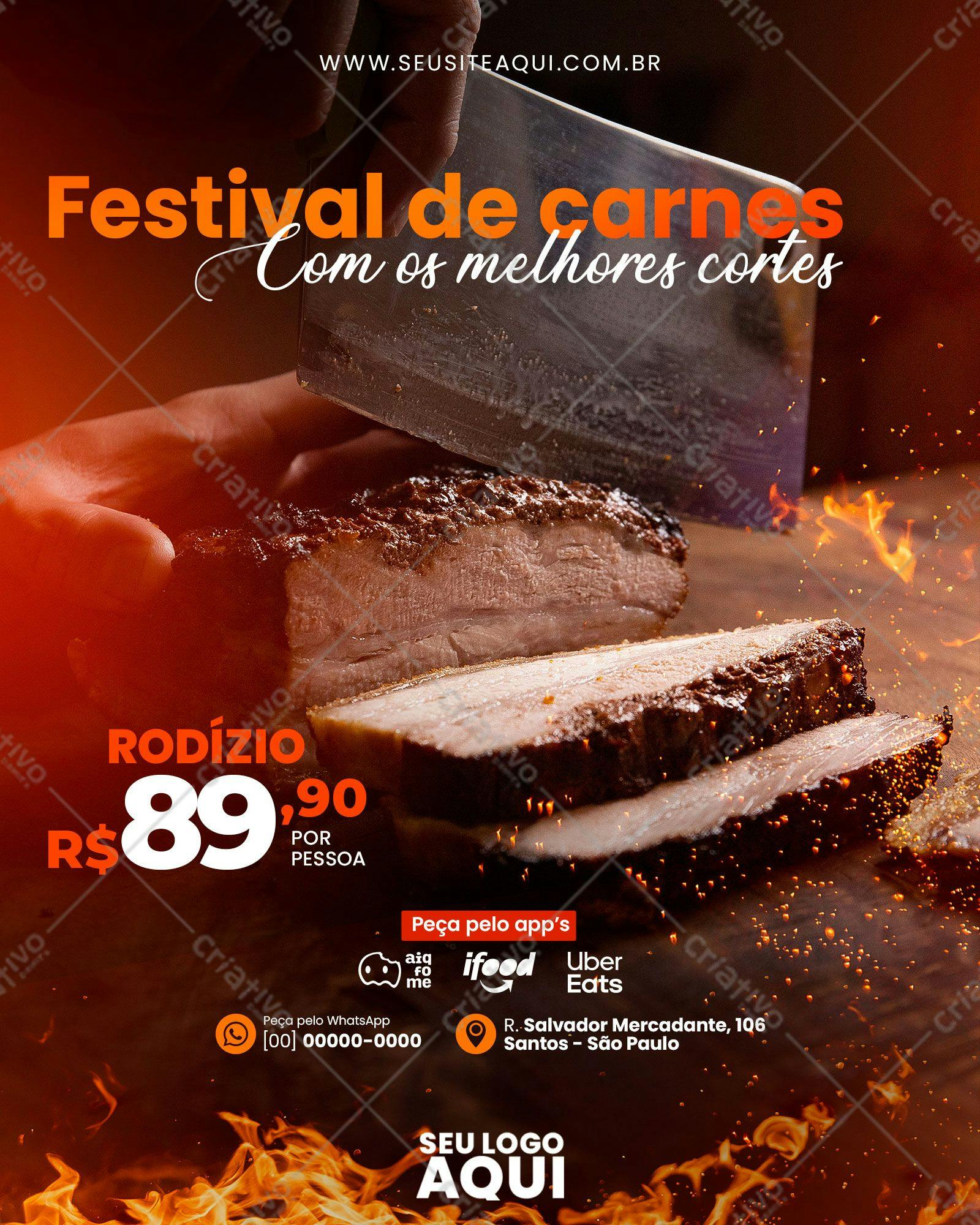 Banner para Festival de Carnes PSD Editável