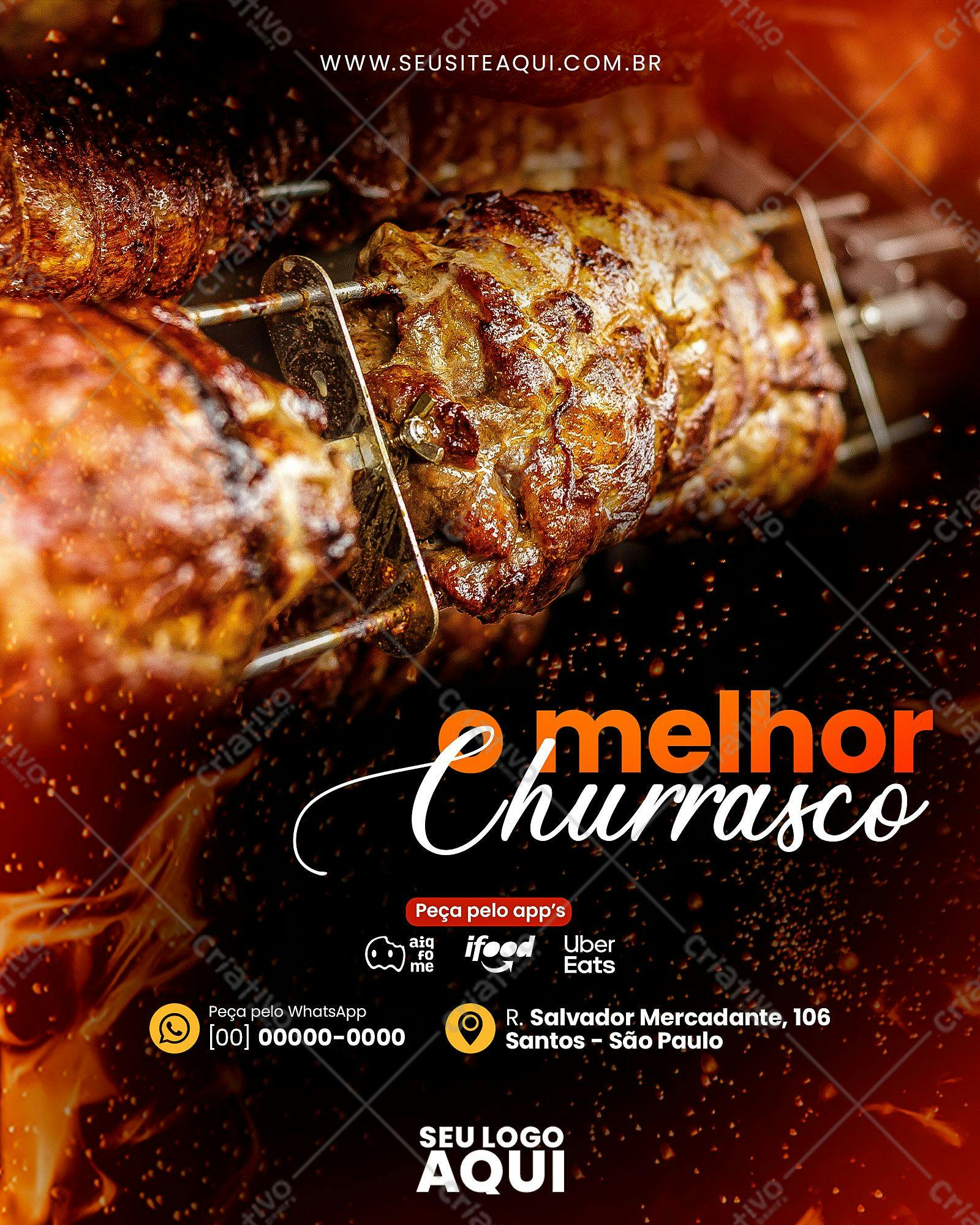 Template de Cardápio para Churrascaria PSD Editável