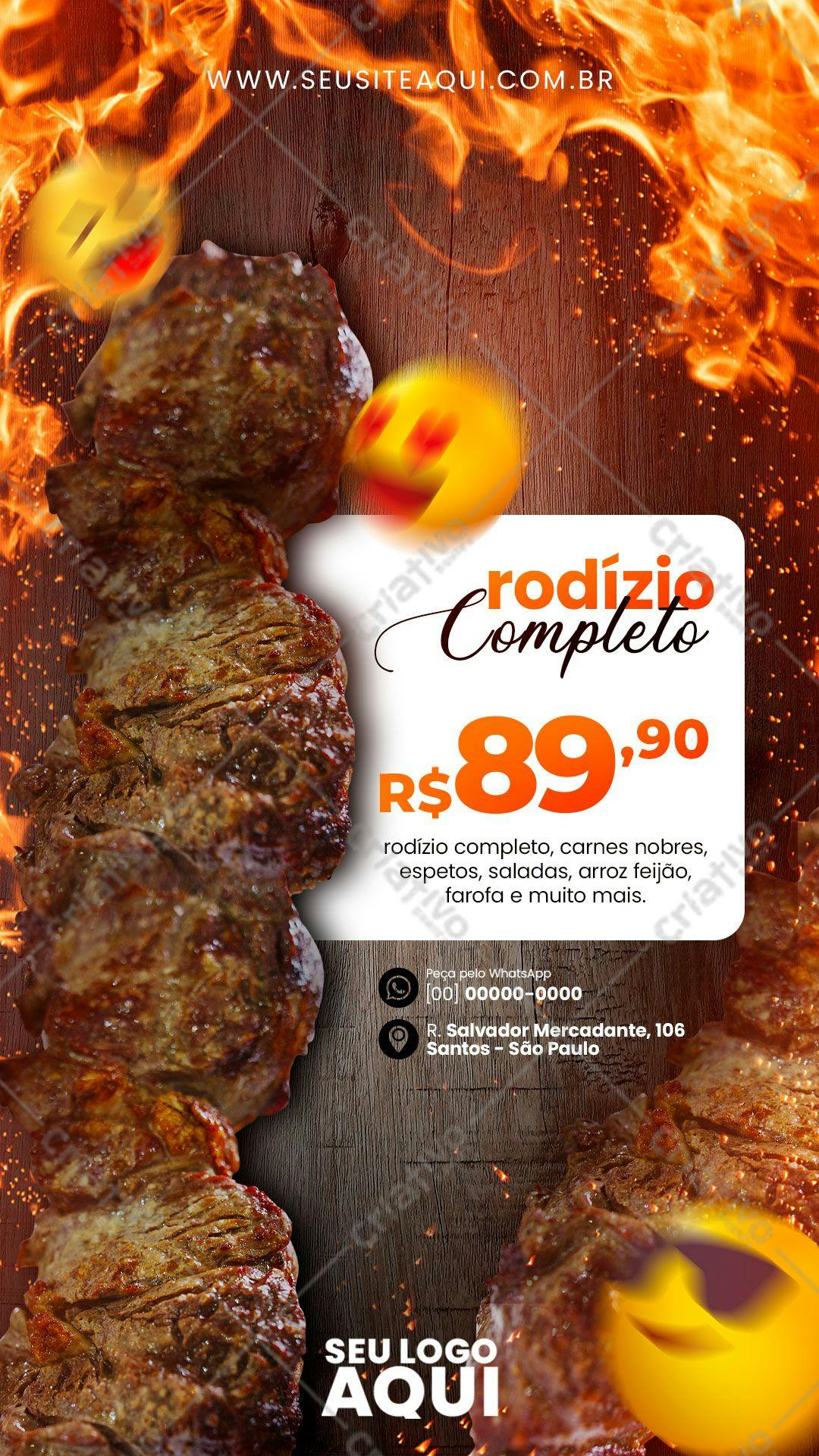 Cardápio Churrasco Rodízio PSD Editável