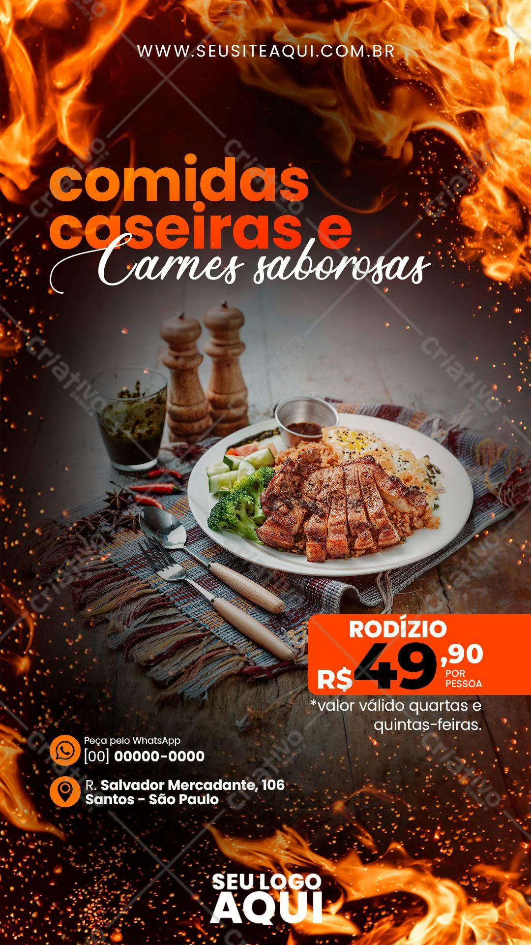 Cardápio Churrasco Rodízio PSD Editável