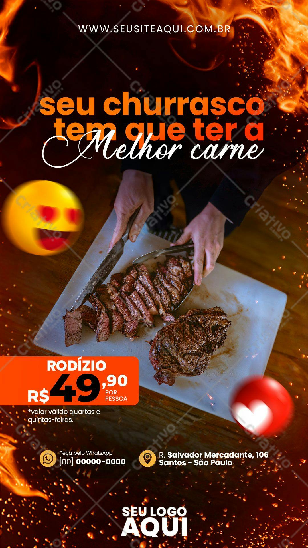 Cardápio Churrasco Rodízio PSD Editável