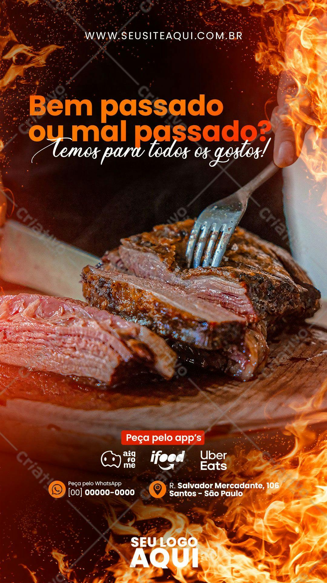 Template de Cardápio para Churrascaria PSD Editável