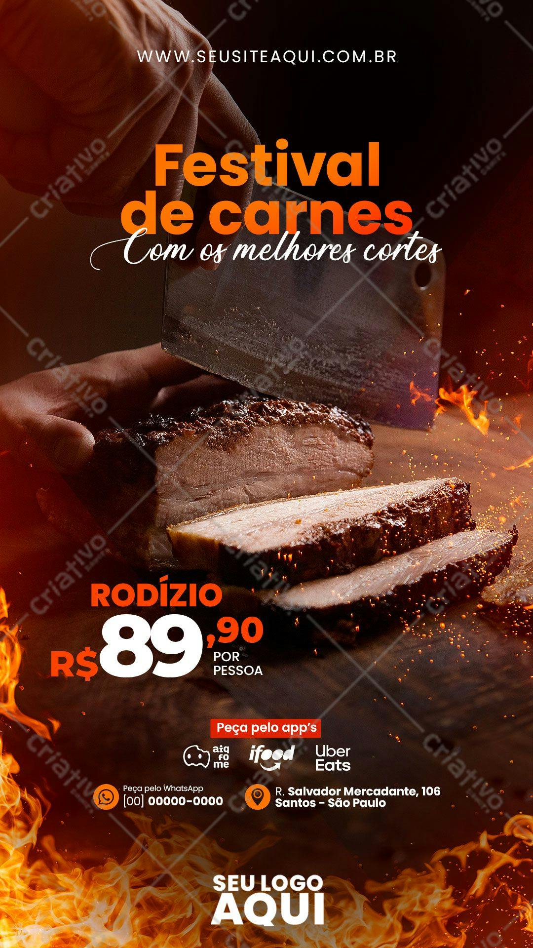Flyer para Festival de Churrasco PSD Editável