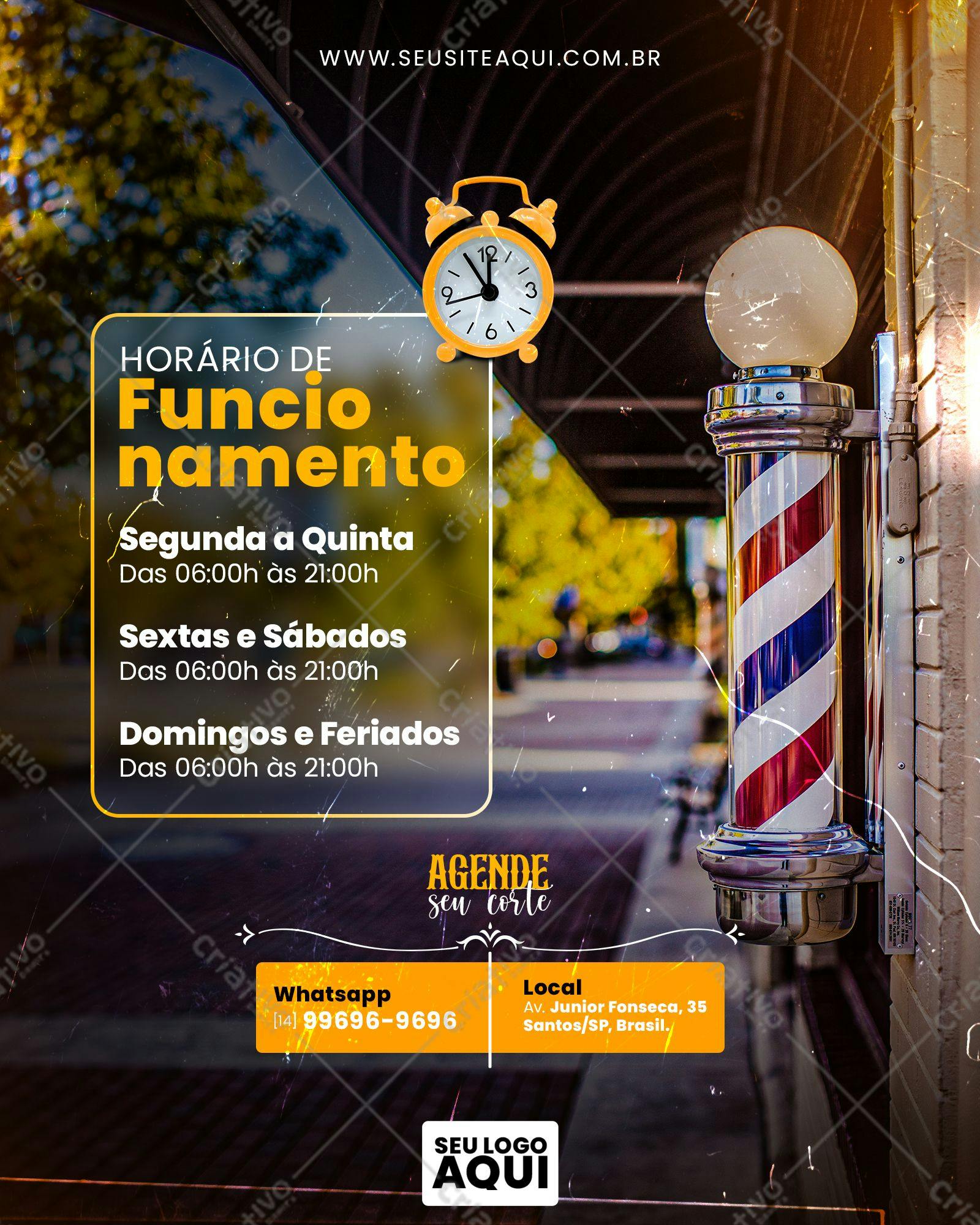 Post para Redes Sociais Barbeiro PSD Editável
