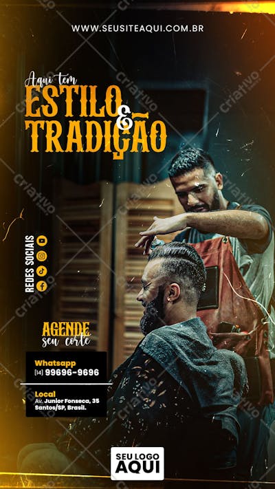 STORY - BARBEARIA | CABELELEIRO | SOCIAL MEDIA | PSD EDITÁVEL