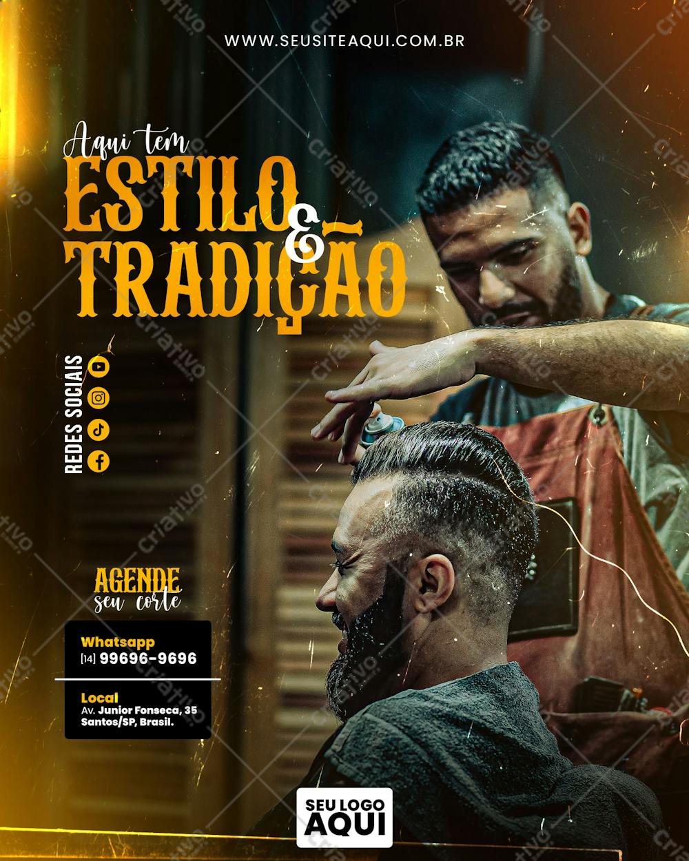 BARBEARIA | CABELELEIRO | SOCIAL MEDIA | PSD EDITÁVEL