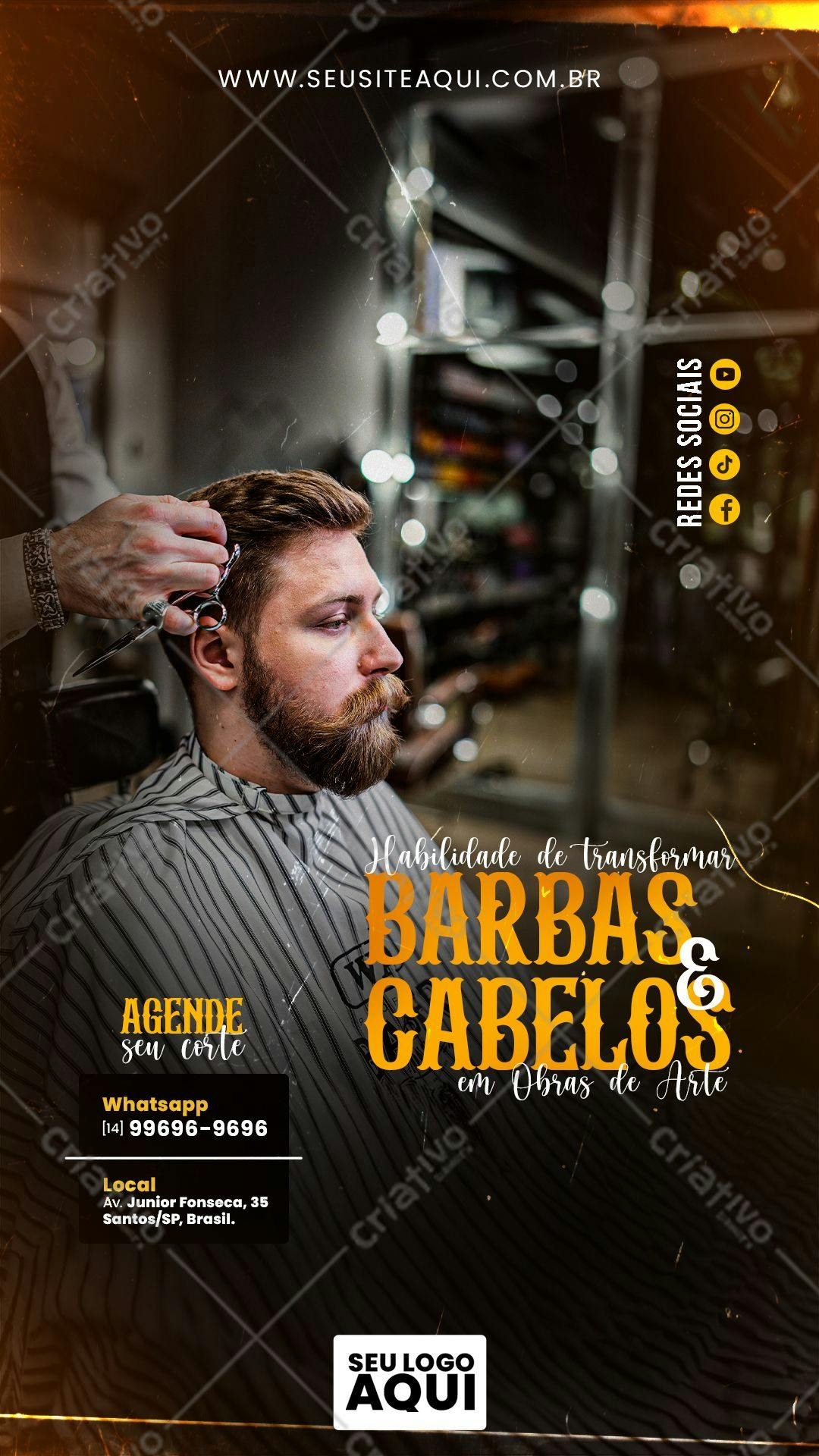 Flyer para Barbearia PSD Editável
