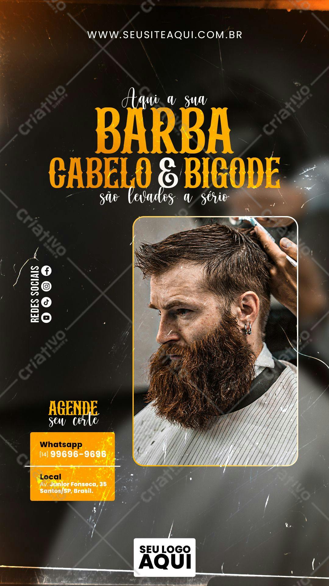 Flyer para Barber Shop PSD Editável