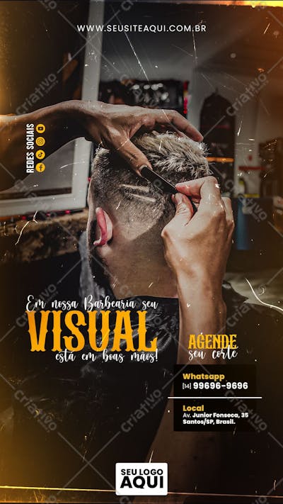 STORY - BARBEARIA | CABELELEIRO | SOCIAL MEDIA | PSD EDITÁVEL