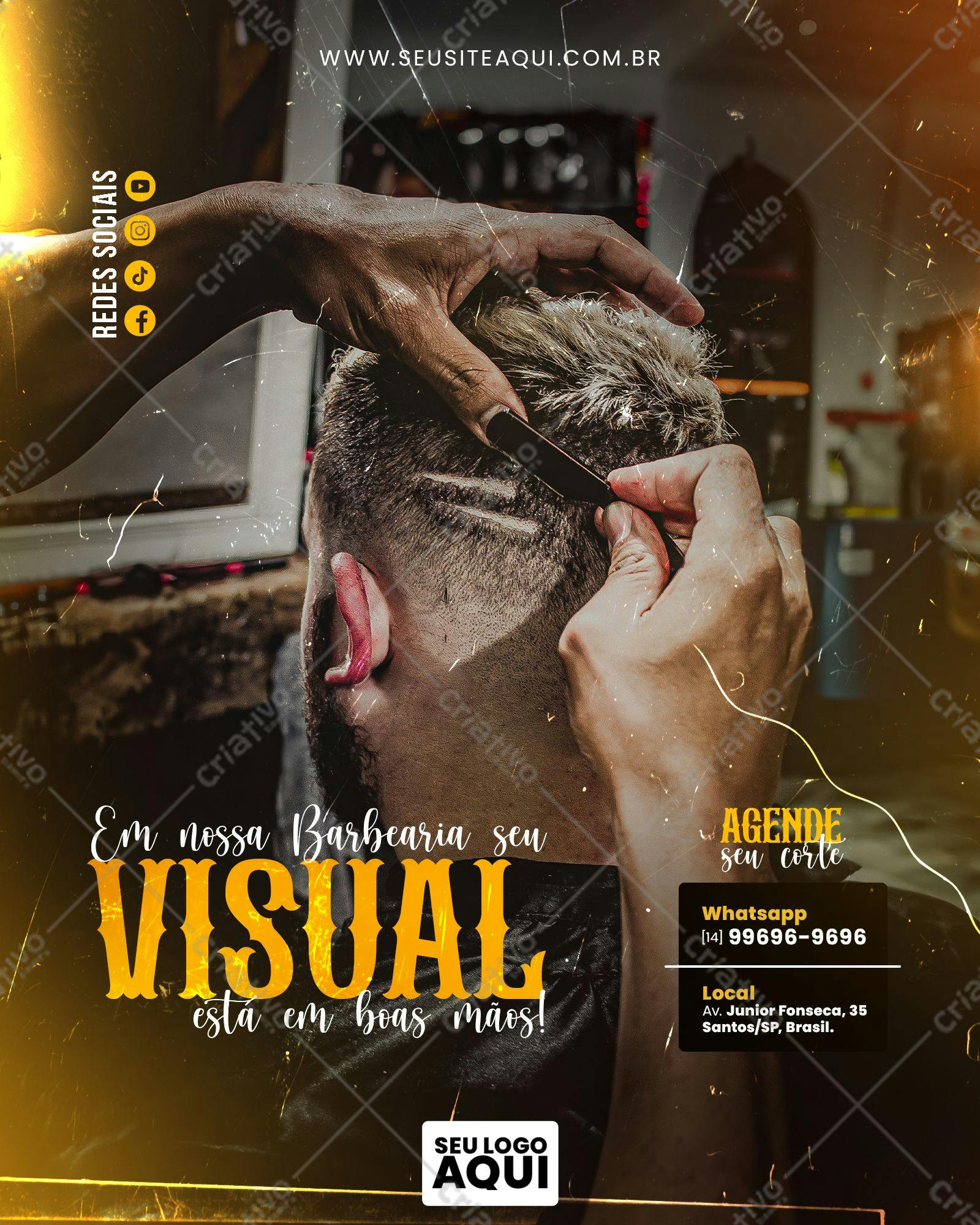 Flyer para Barbearia PSD Editável
