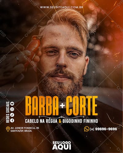 BARBEARIA | CABELELEIRO | SOCIAL MEDIA | PSD EDITÁVEL