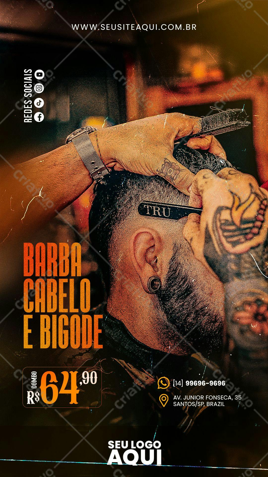 Banner para Barbearia PSD Editável