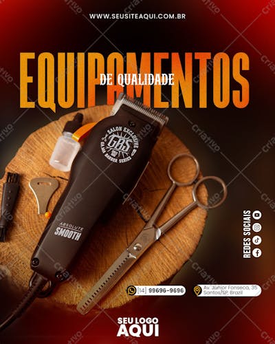BARBEARIA | CABELELEIRO | SOCIAL MEDIA | PSD EDITÁVEL