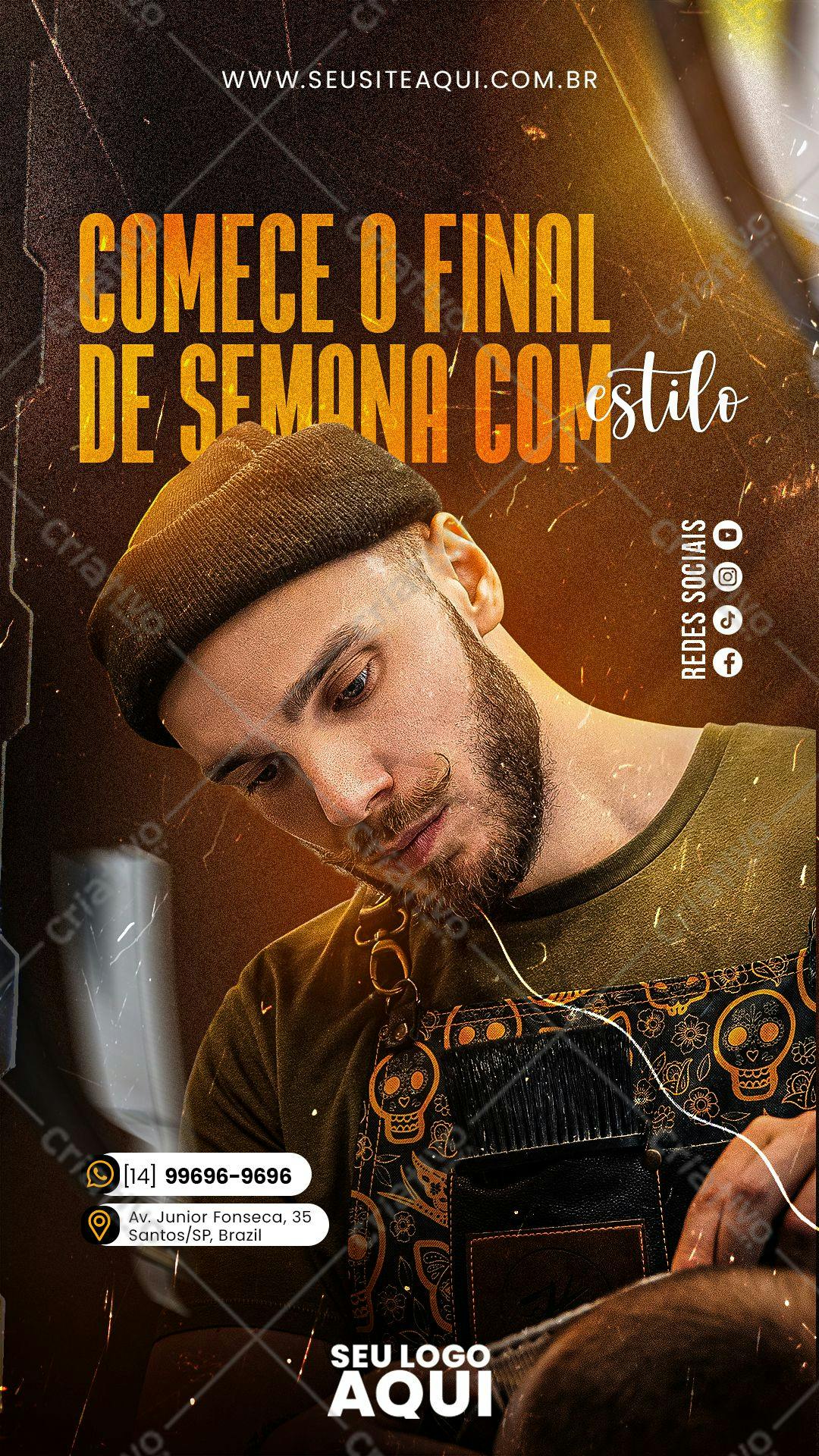 Post para Redes Sociais Fim de Semana PSD Editável