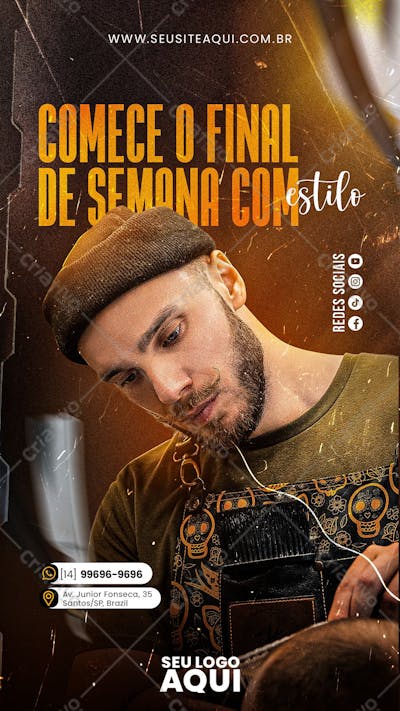 STORY - BARBEARIA | CABELELEIRO | SOCIAL MEDIA | PSD EDITÁVEL