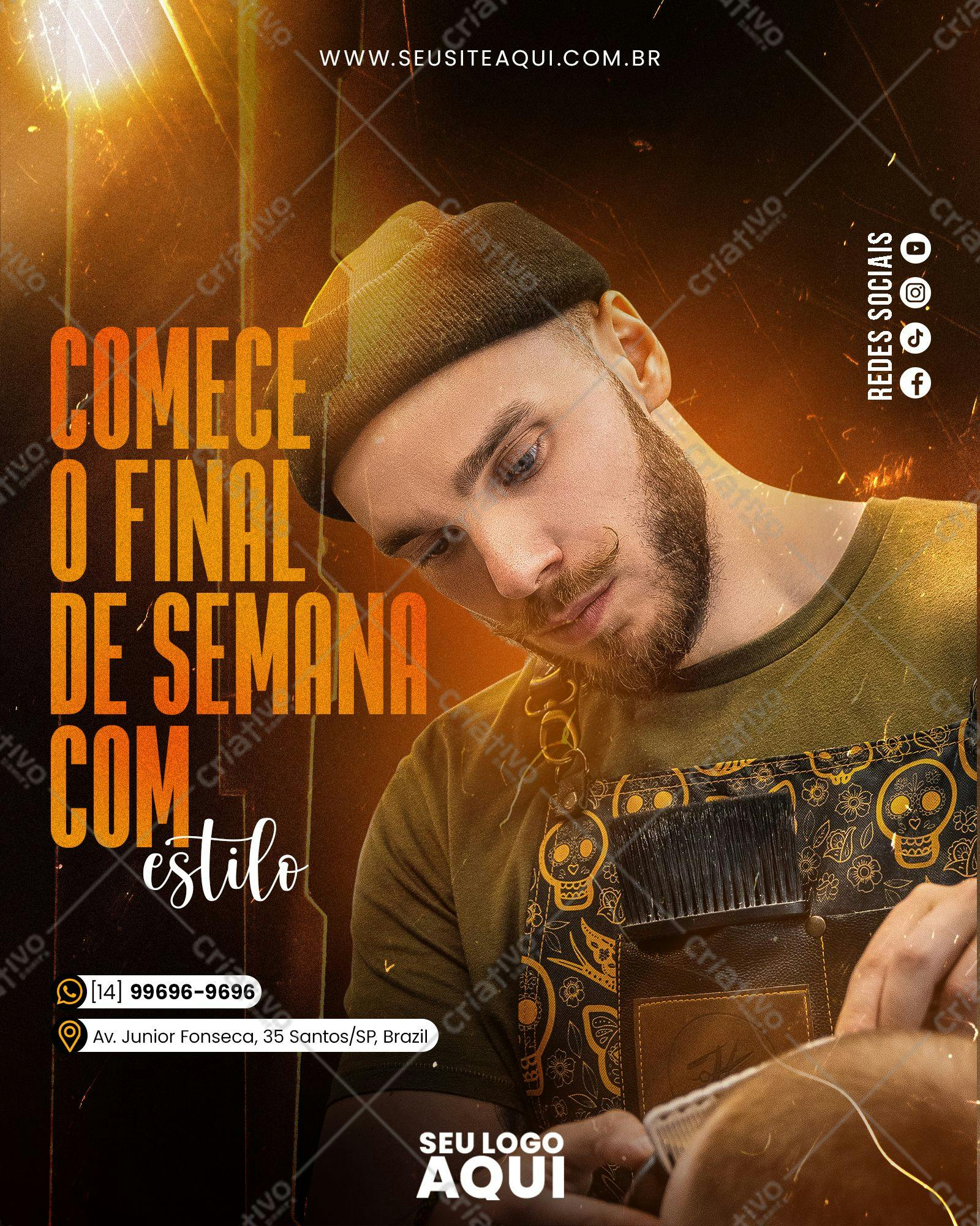Post para Redes Sociais Fim de Semana PSD Editável