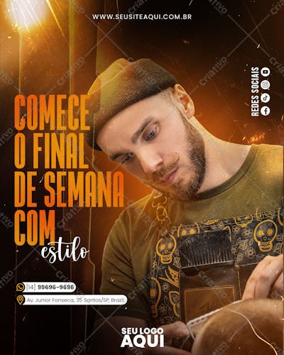 BARBEARIA | CABELELEIRO | SOCIAL MEDIA | PSD EDITÁVEL