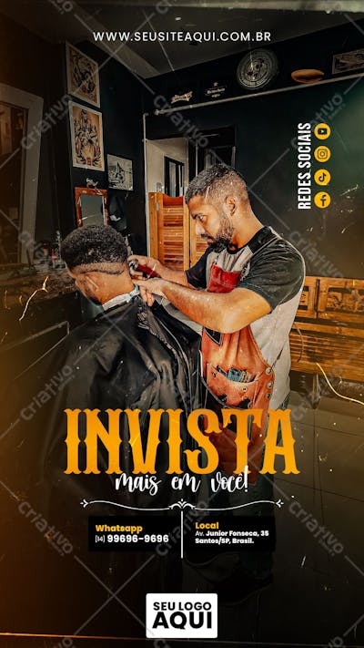 STORY - BARBEARIA | CABELELEIRO | SOCIAL MEDIA | PSD EDITÁVEL