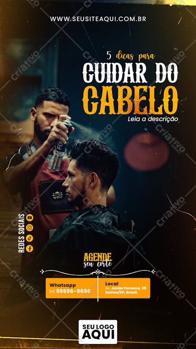 STORY - BARBEARIA | CABELELEIRO | SOCIAL MEDIA | PSD EDITÁVEL