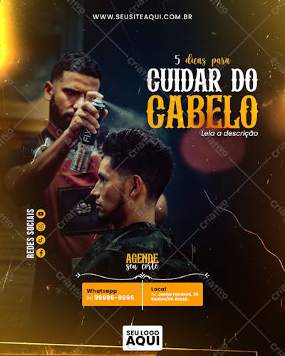BARBEARIA | CABELELEIRO | SOCIAL MEDIA | PSD EDITÁVEL
