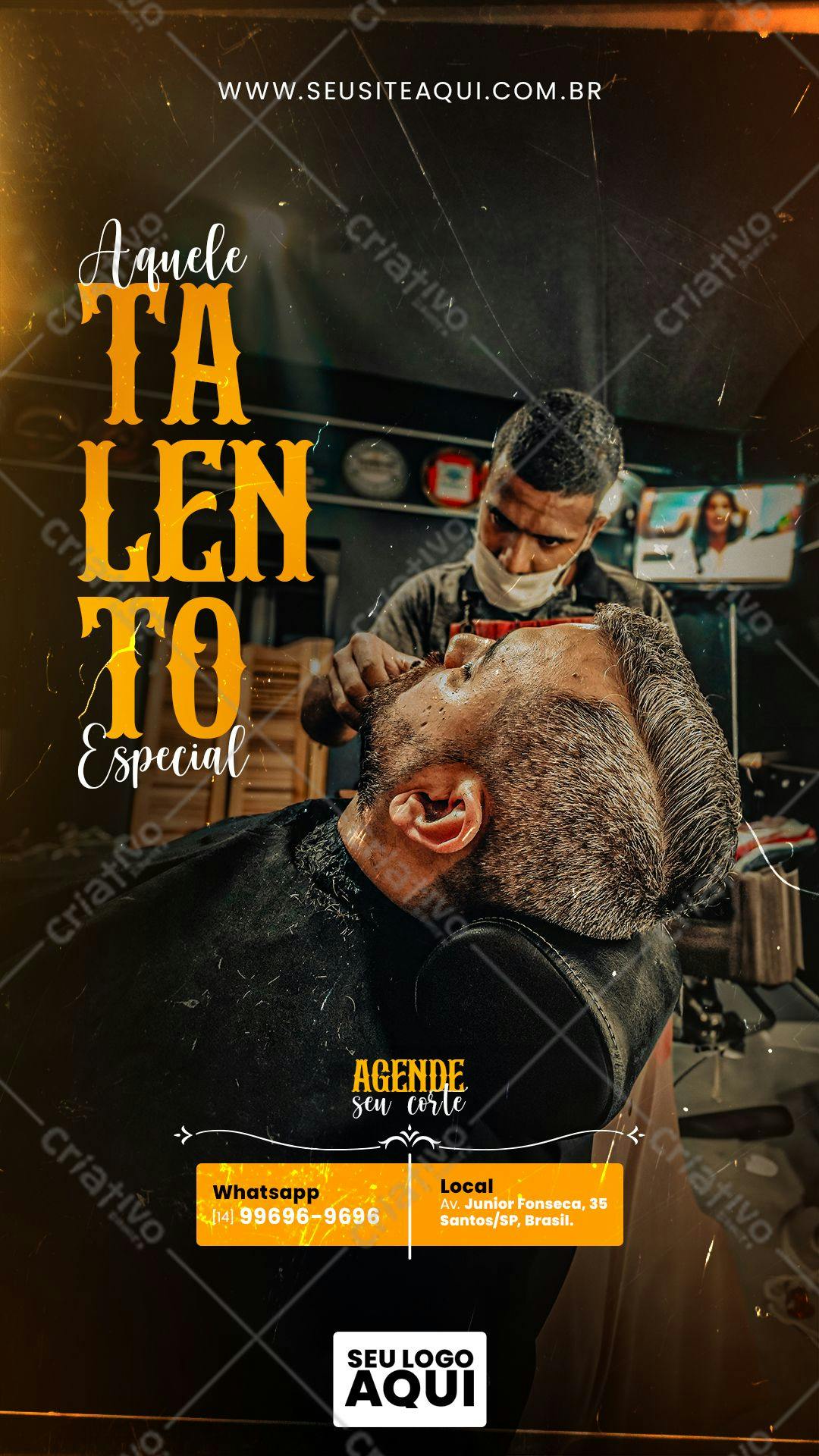 Flyer para Barbearia PSD Editável
