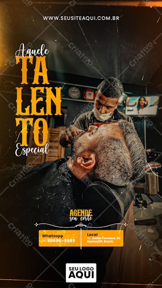 Story barbearia | cabeleleiro | social media | psd editável