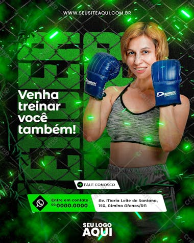 Aulas de boxe | aula de luta | social media | psd editável