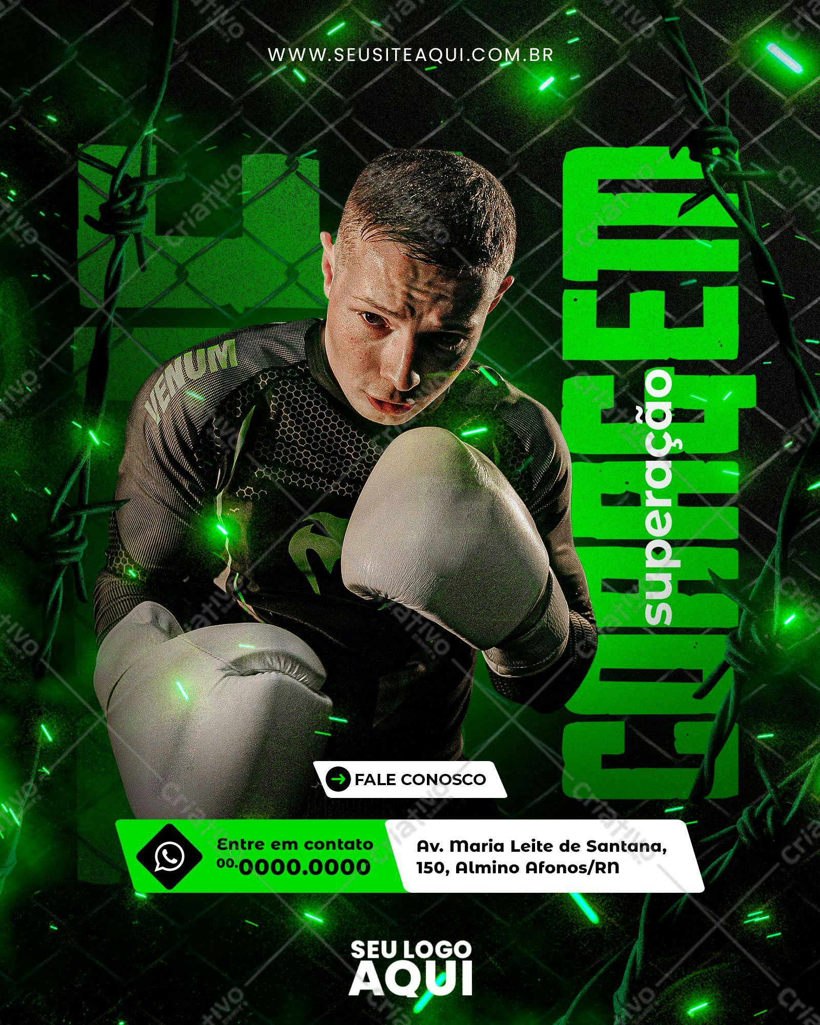 Flyer para Evento de Boxe PSD Editável