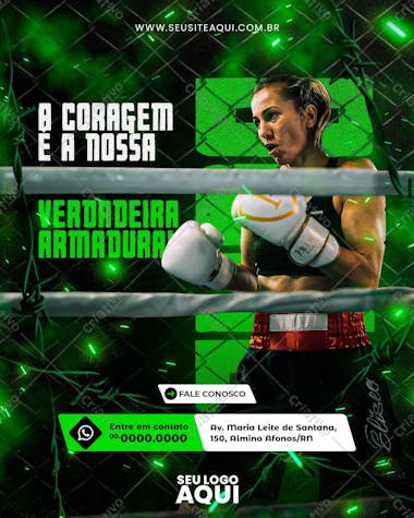 Aulas de boxe | aula de luta | social media | psd editável