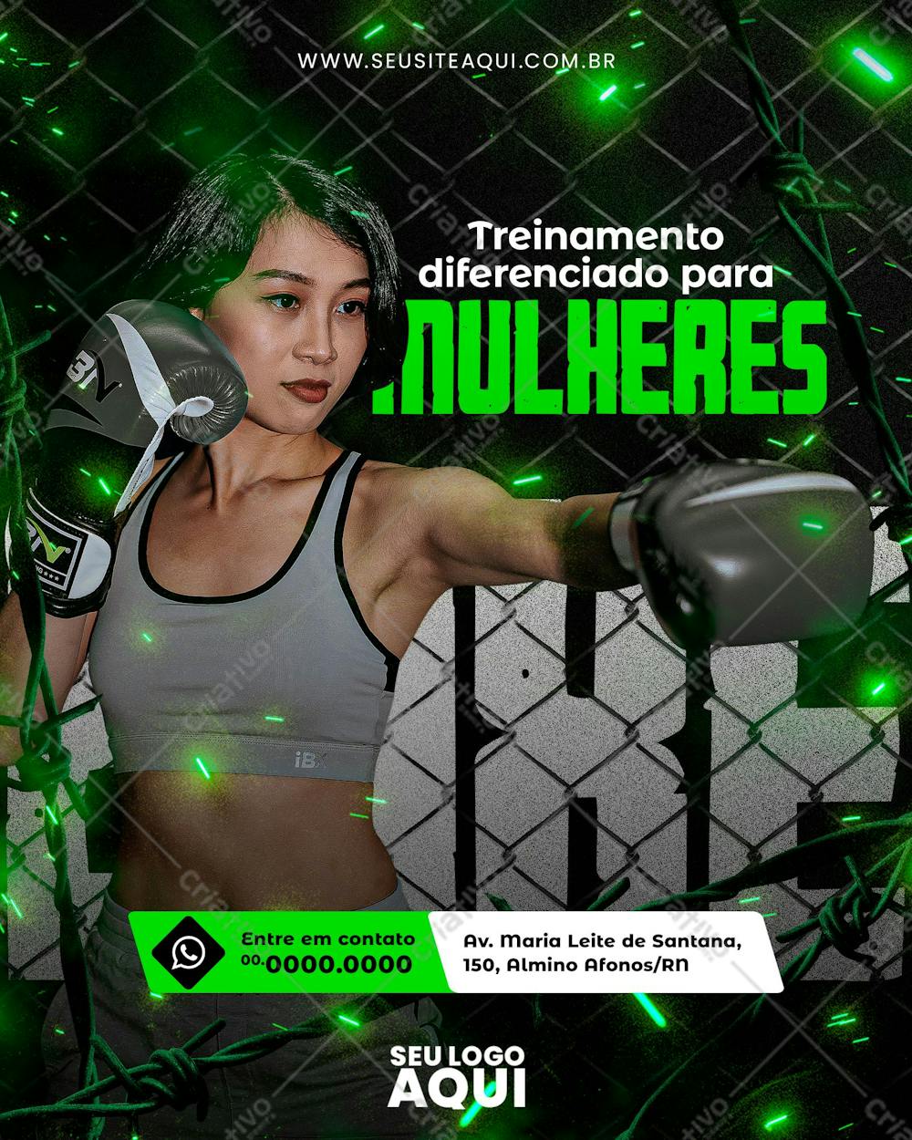 AULAS DE BOXE | AULA DE LUTA | SOCIAL MEDIA | PSD EDITÁVEL