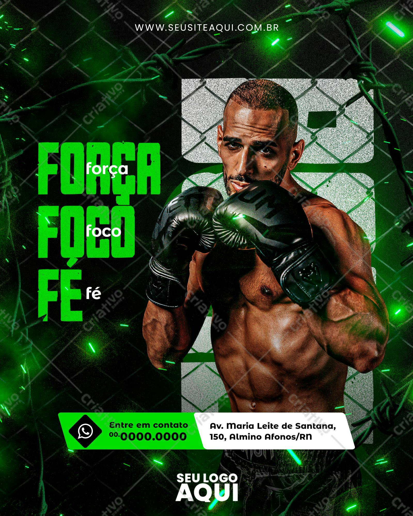 Post para Instagram Lutador MMA PSD Editável