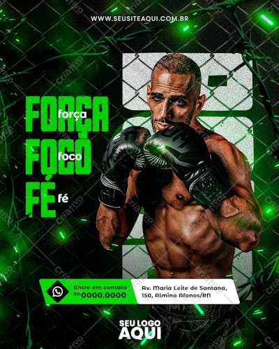 AULAS DE BOXE | AULA DE LUTA | SOCIAL MEDIA | PSD EDITÁVEL
