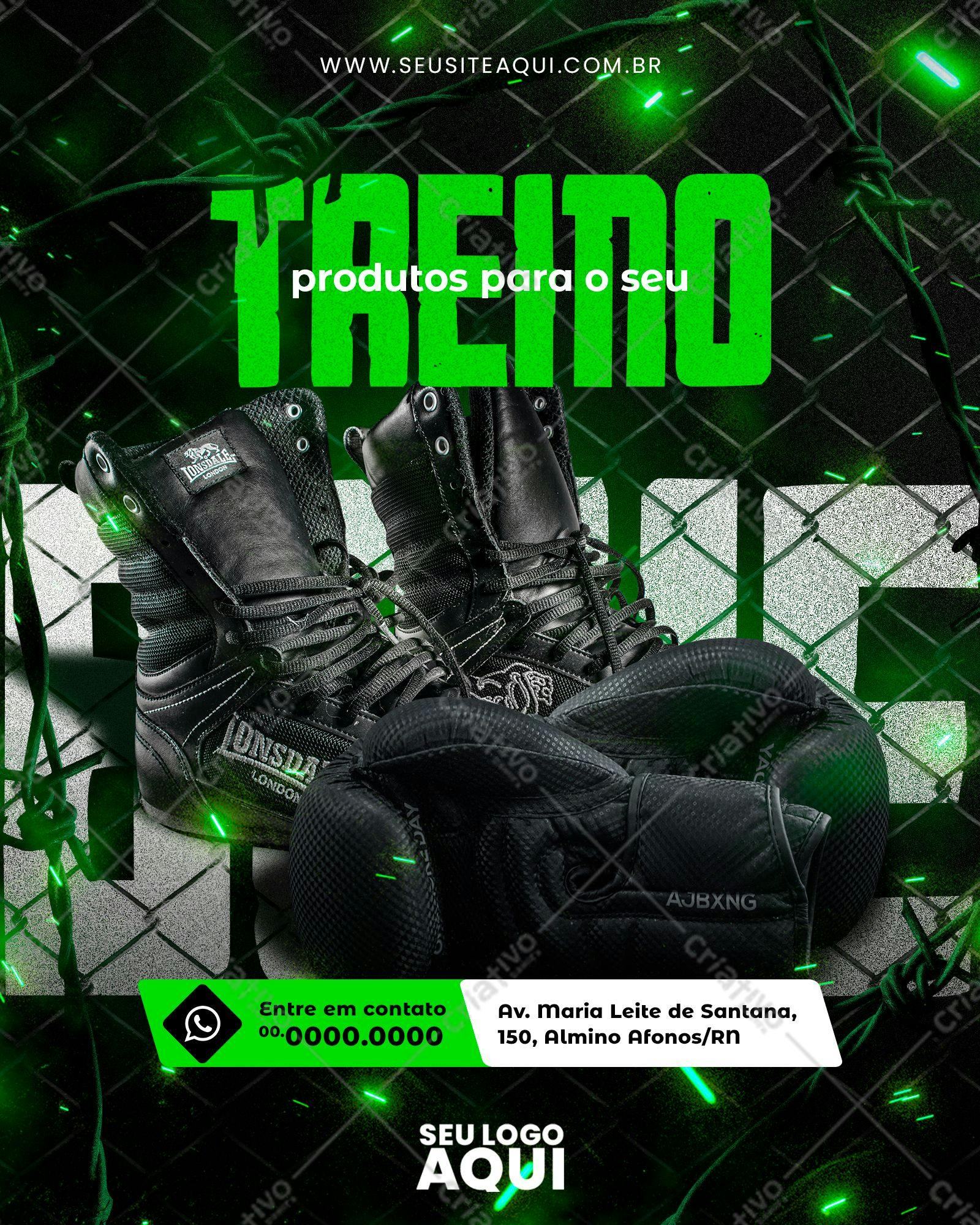 Template de Post para Redes Sociais Treino Boxe PSD Editável