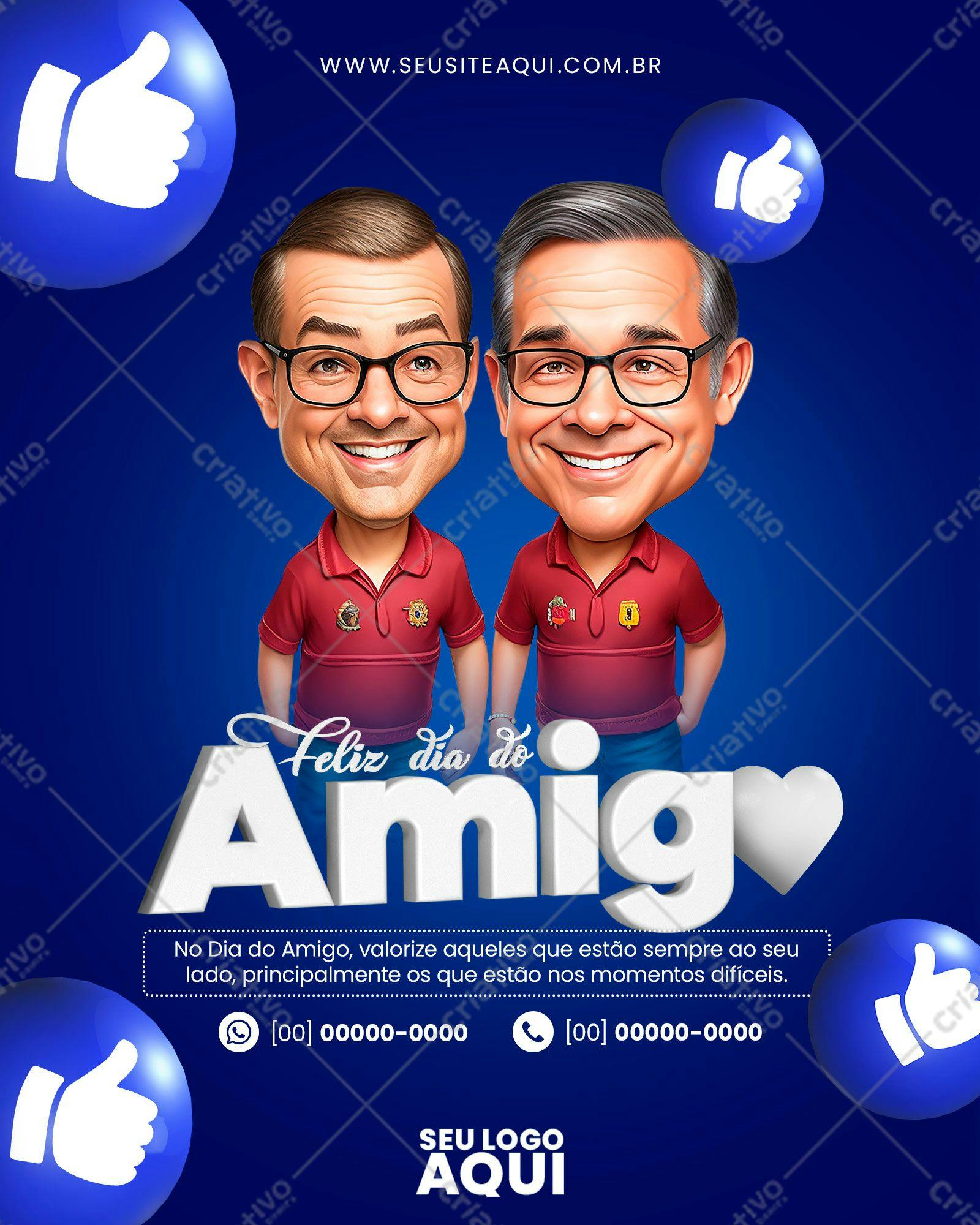 Post para Redes Sociais Dia do Amigo PSD Editável