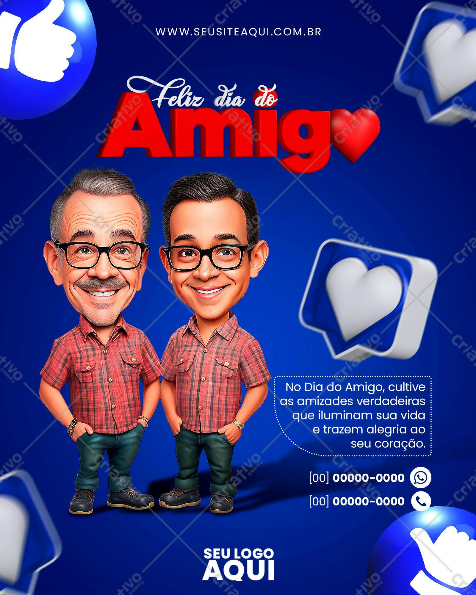 Flyer para o Dia do Amigo PSD Editável