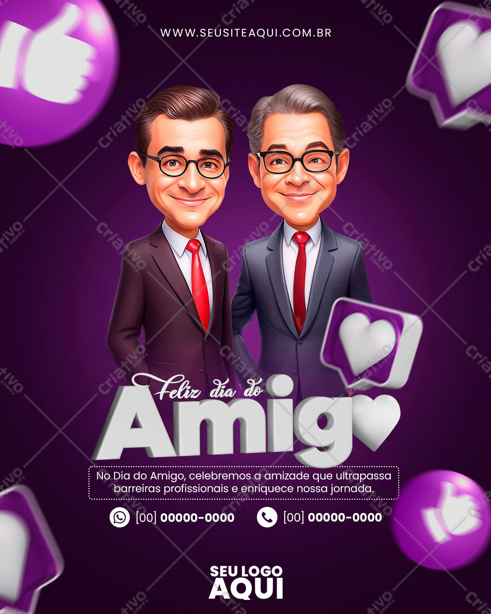 Flyer para o Dia do Amigo PSD Editável