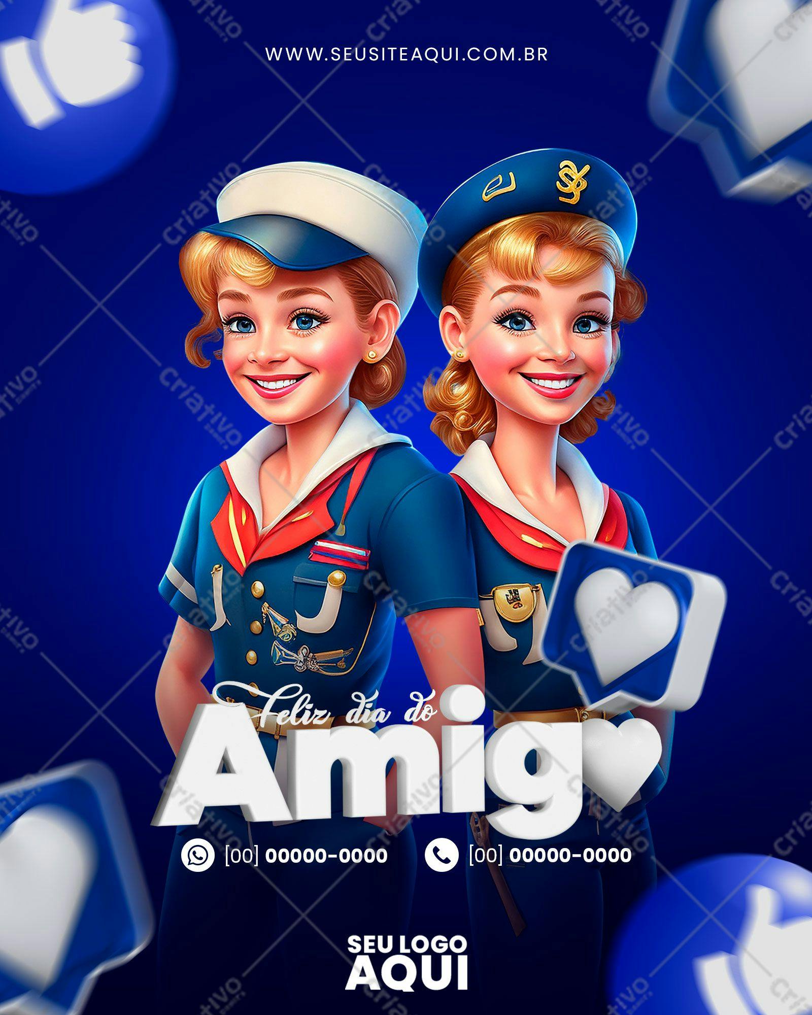 Post para Redes Sociais Dia do Amigo PSD Editável