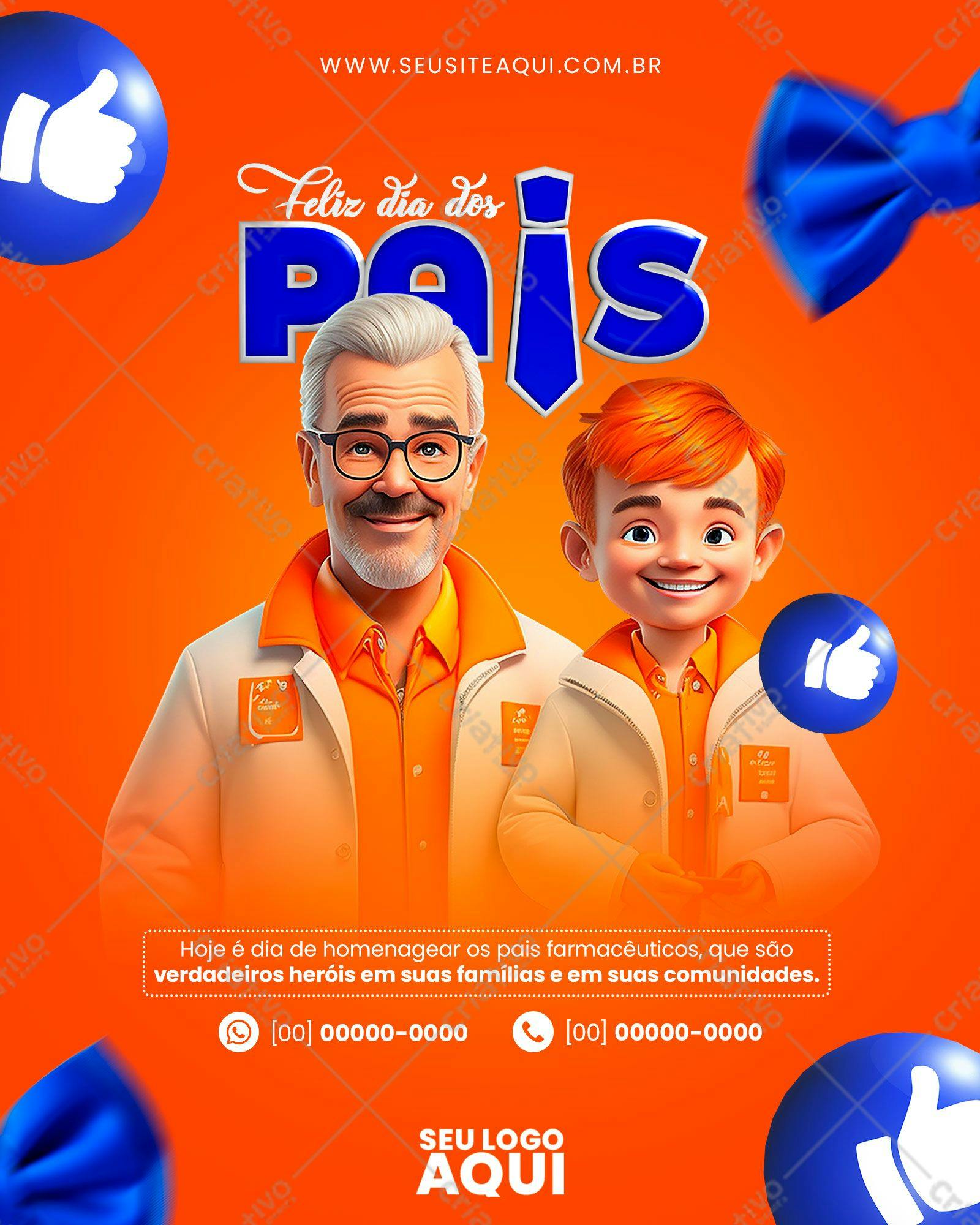 Banner Dia dos Pais Farmacêuticos PSD Editável