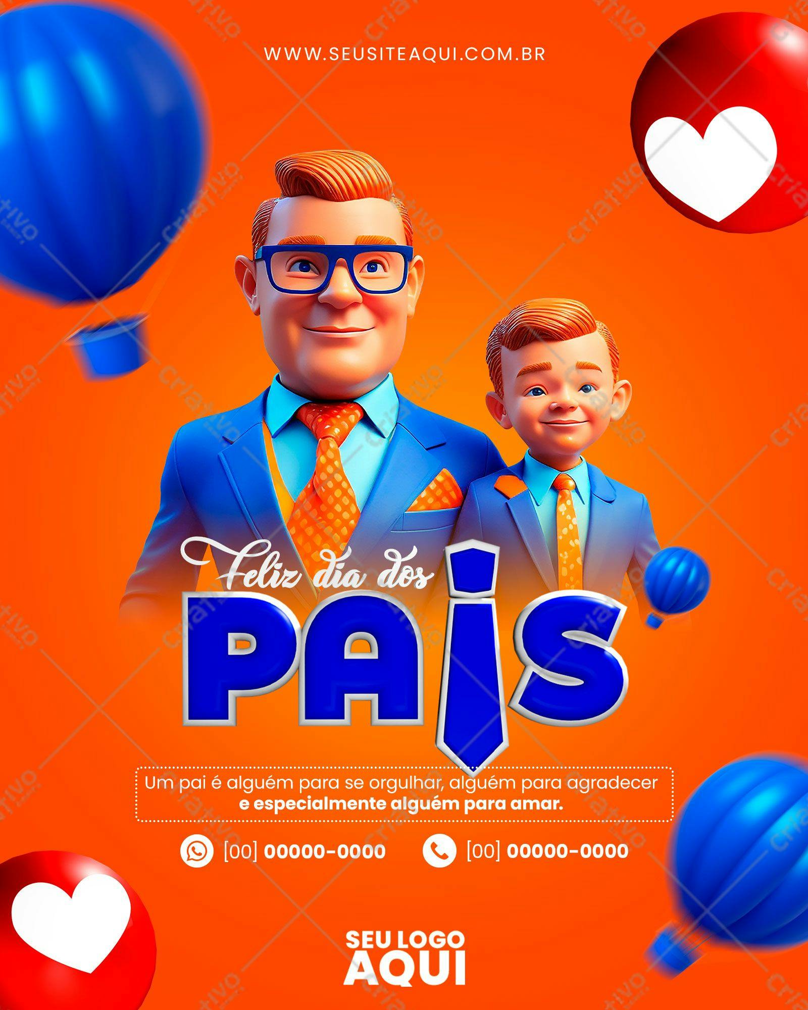 Flyer para o Dia dos Pais PSD Editável