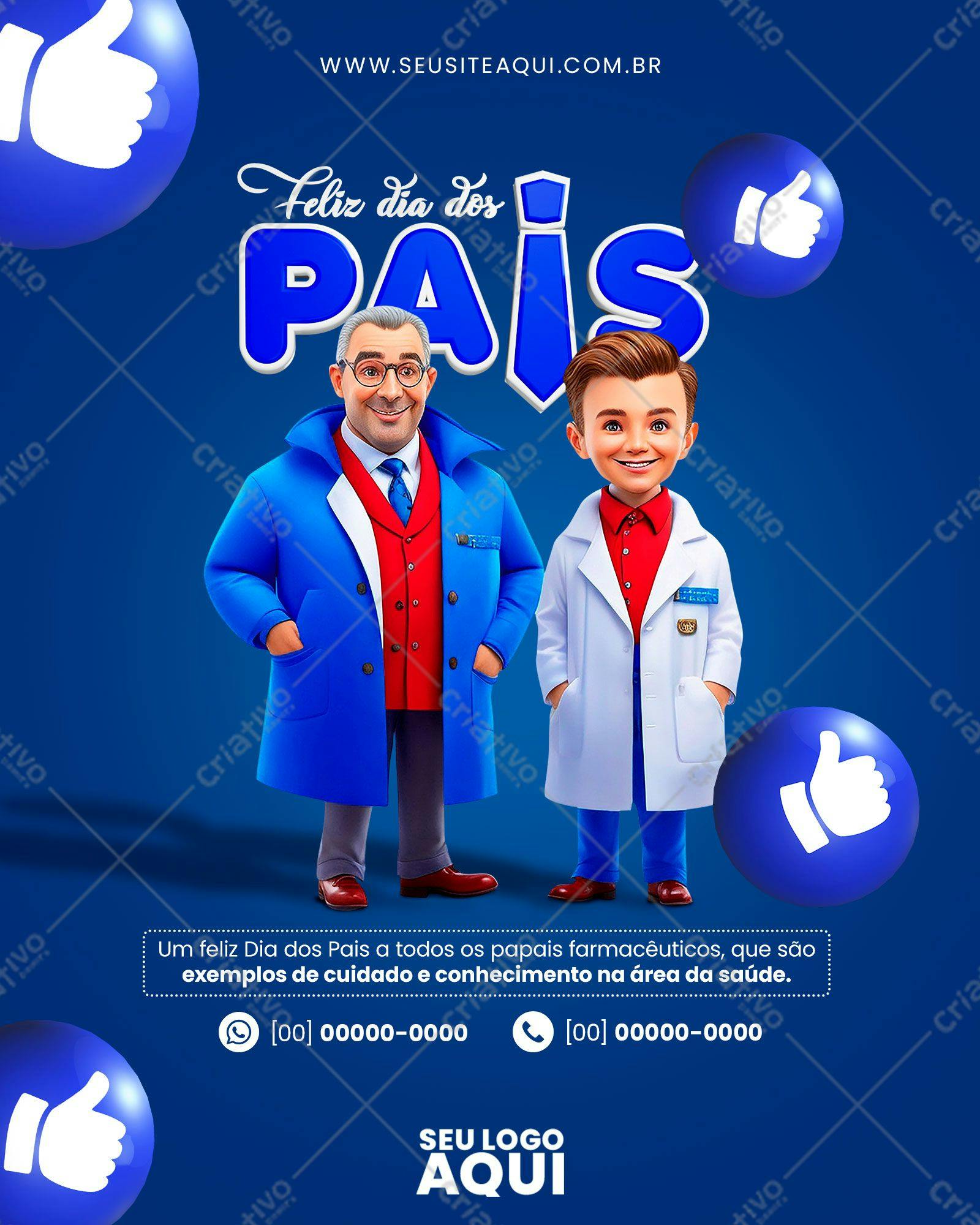Post para Dia dos Pais Farmácia PSD Editável
