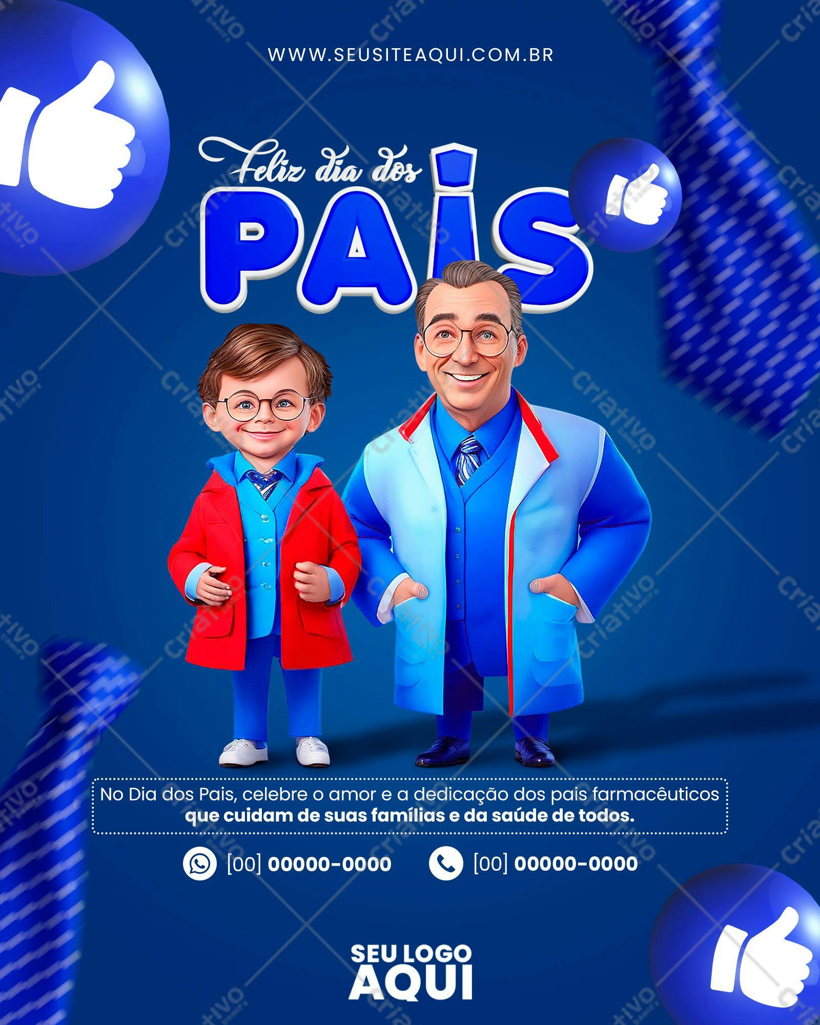 Banner Dia dos Pais Farmácia PSD Editável