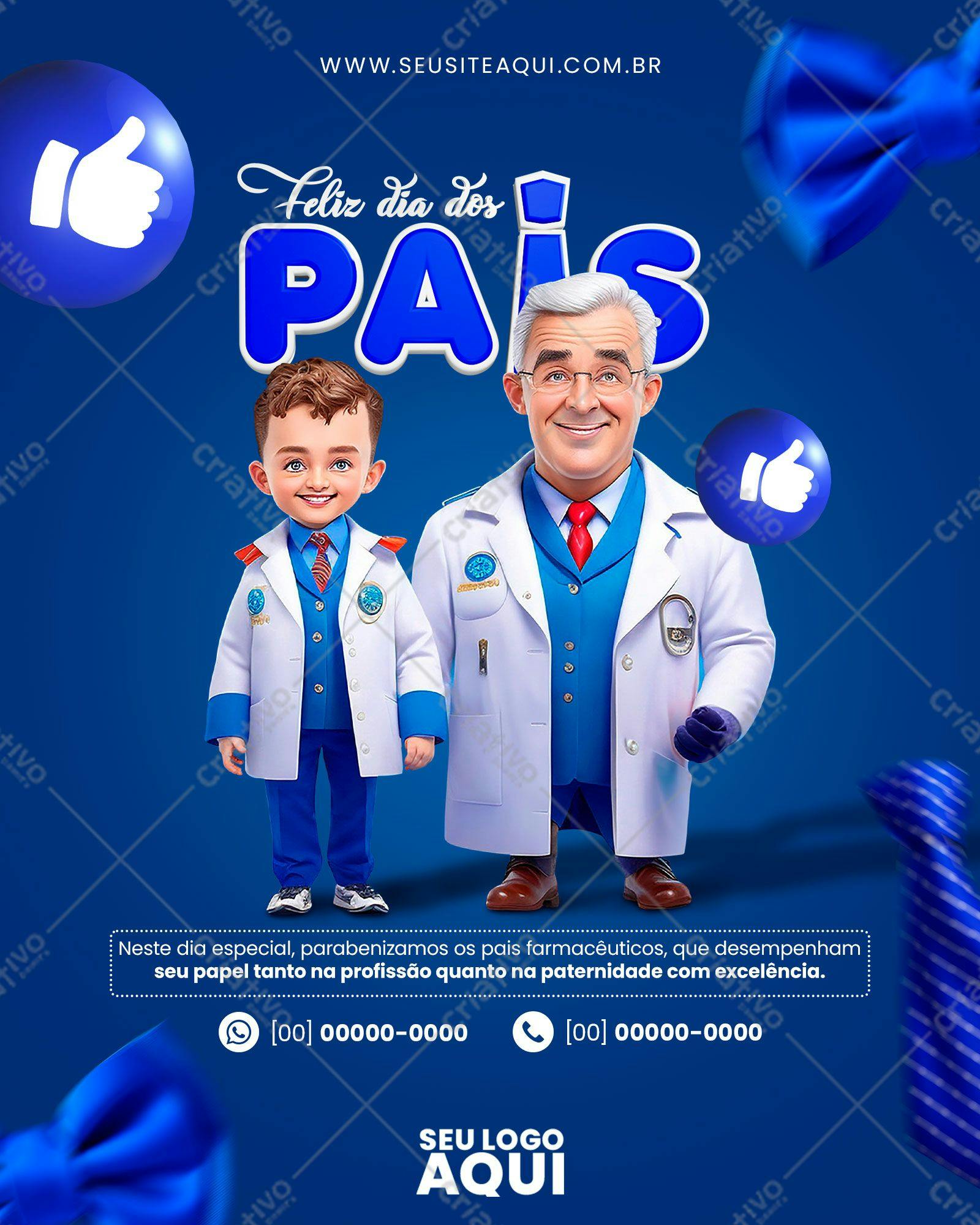 Flyer para o Dia dos Pais Farmacêuticos PSD Editável