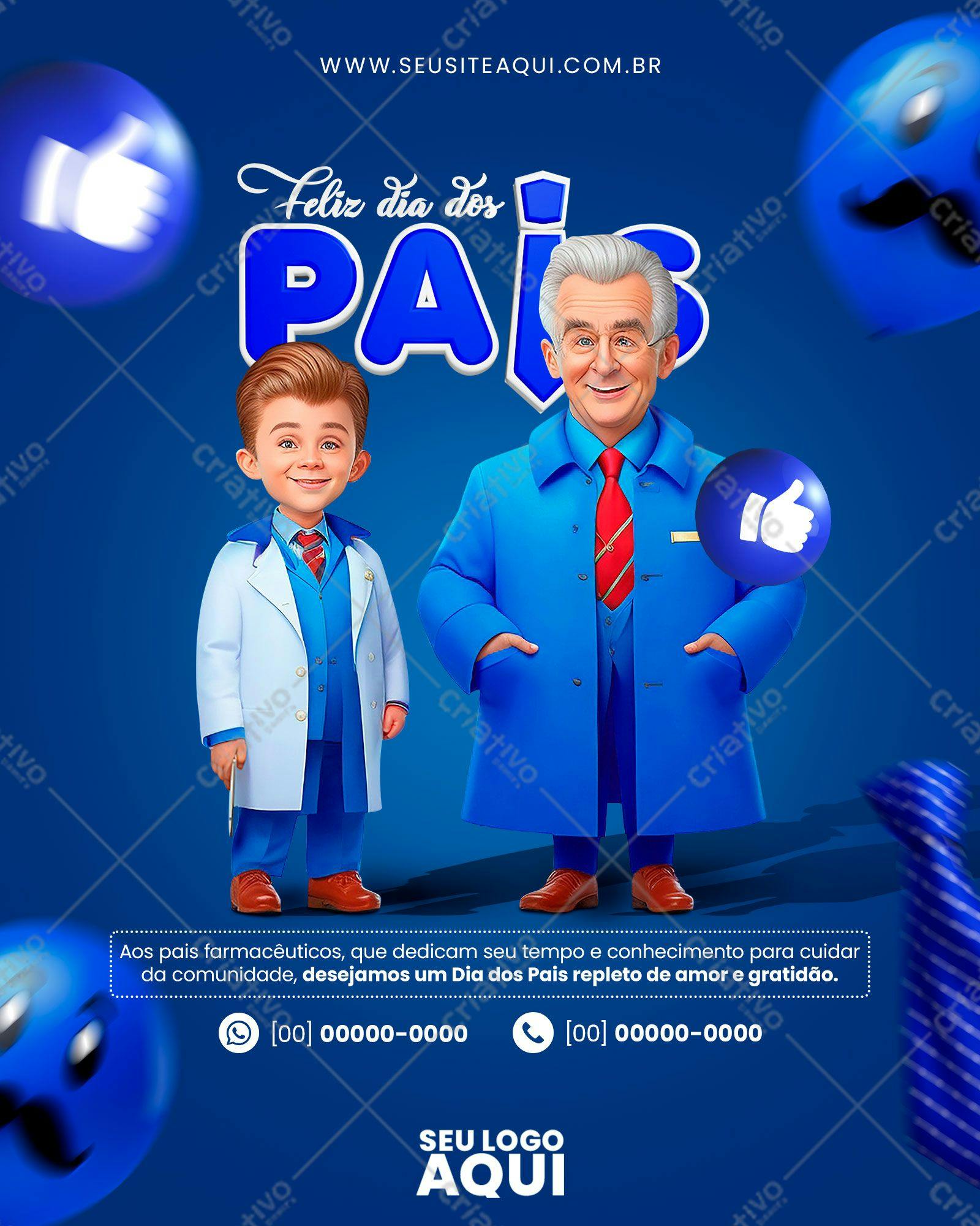 Flyer Dia dos Pais para Farmacêuticos PSD Editável