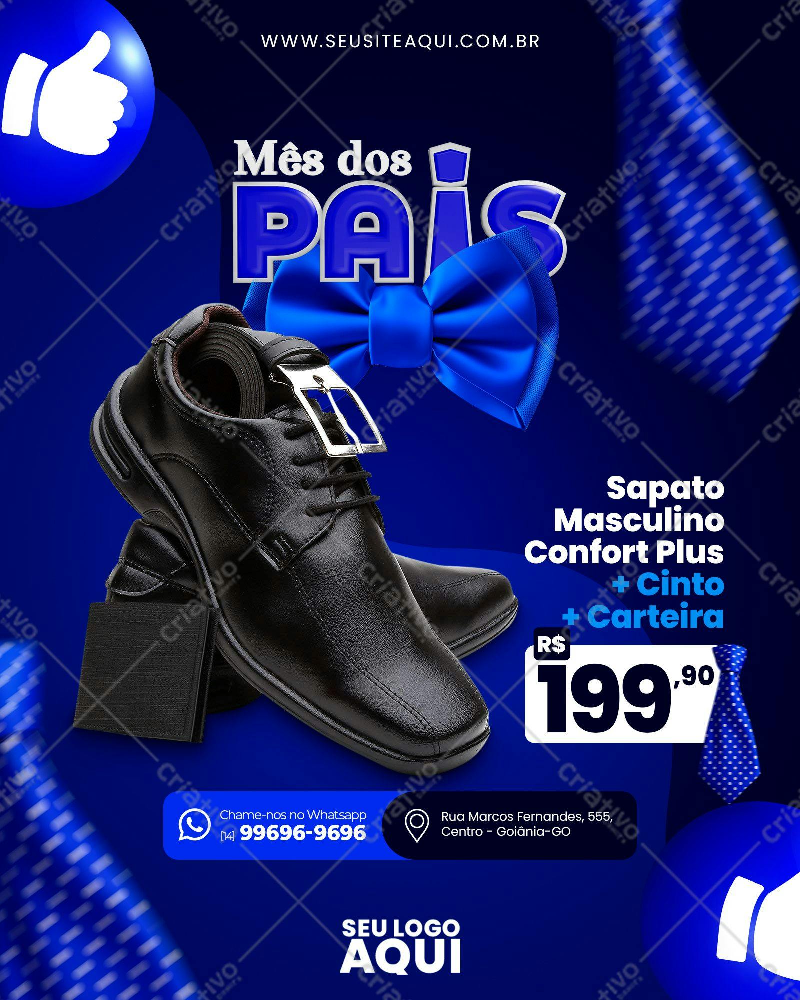 Template Dia dos Pais: Sapatos, Cinto e Carteira PSD Editável