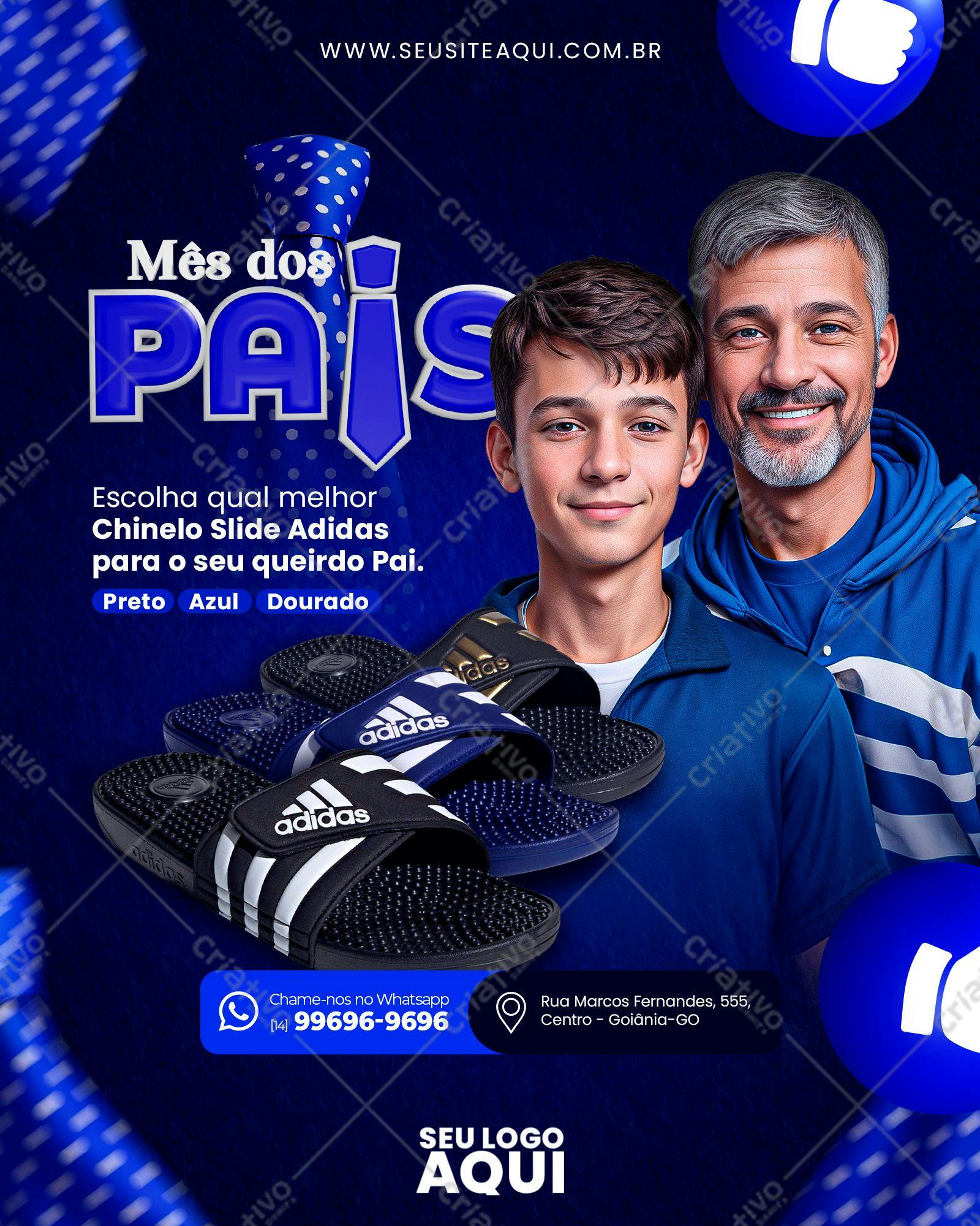 Banner Dia dos Pais Chinelo Adidas PSD Editável