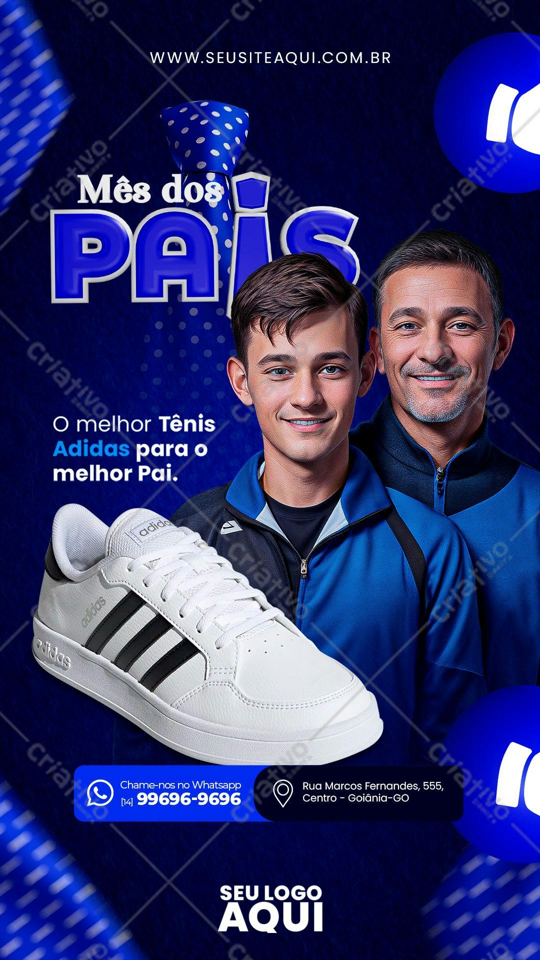 Template Dia dos Pais: Tênis Adidas PSD Editável