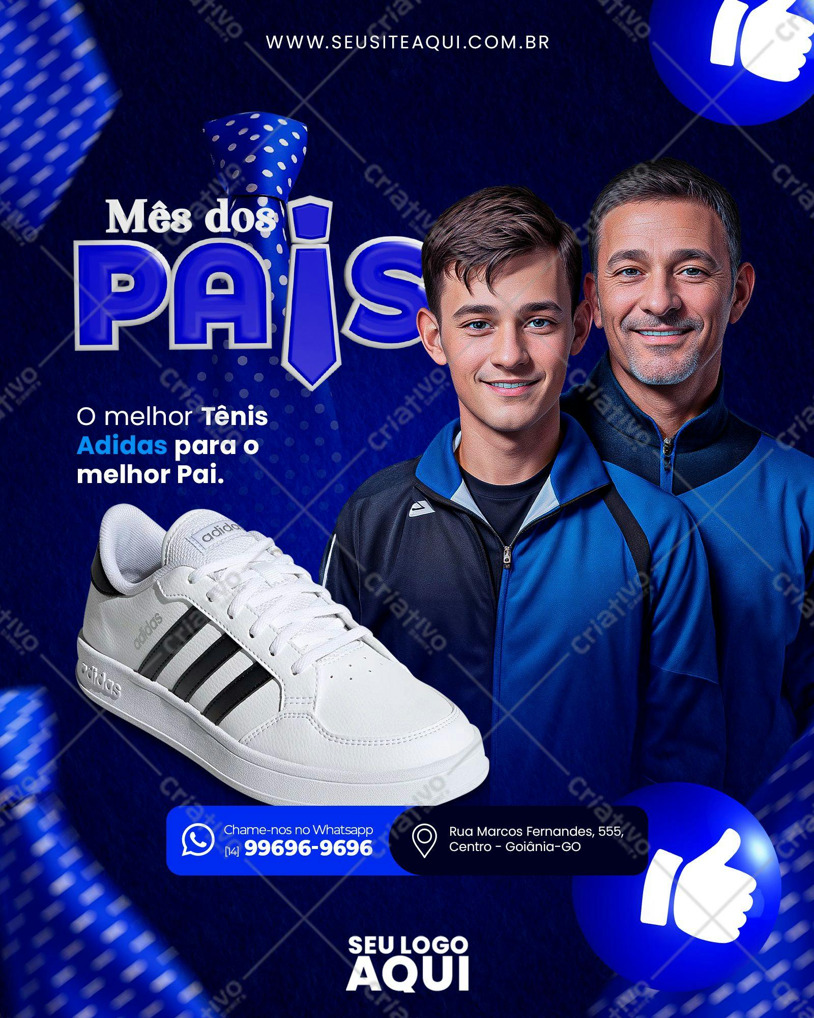 Template Dia dos Pais: Tênis Adidas PSD Editável