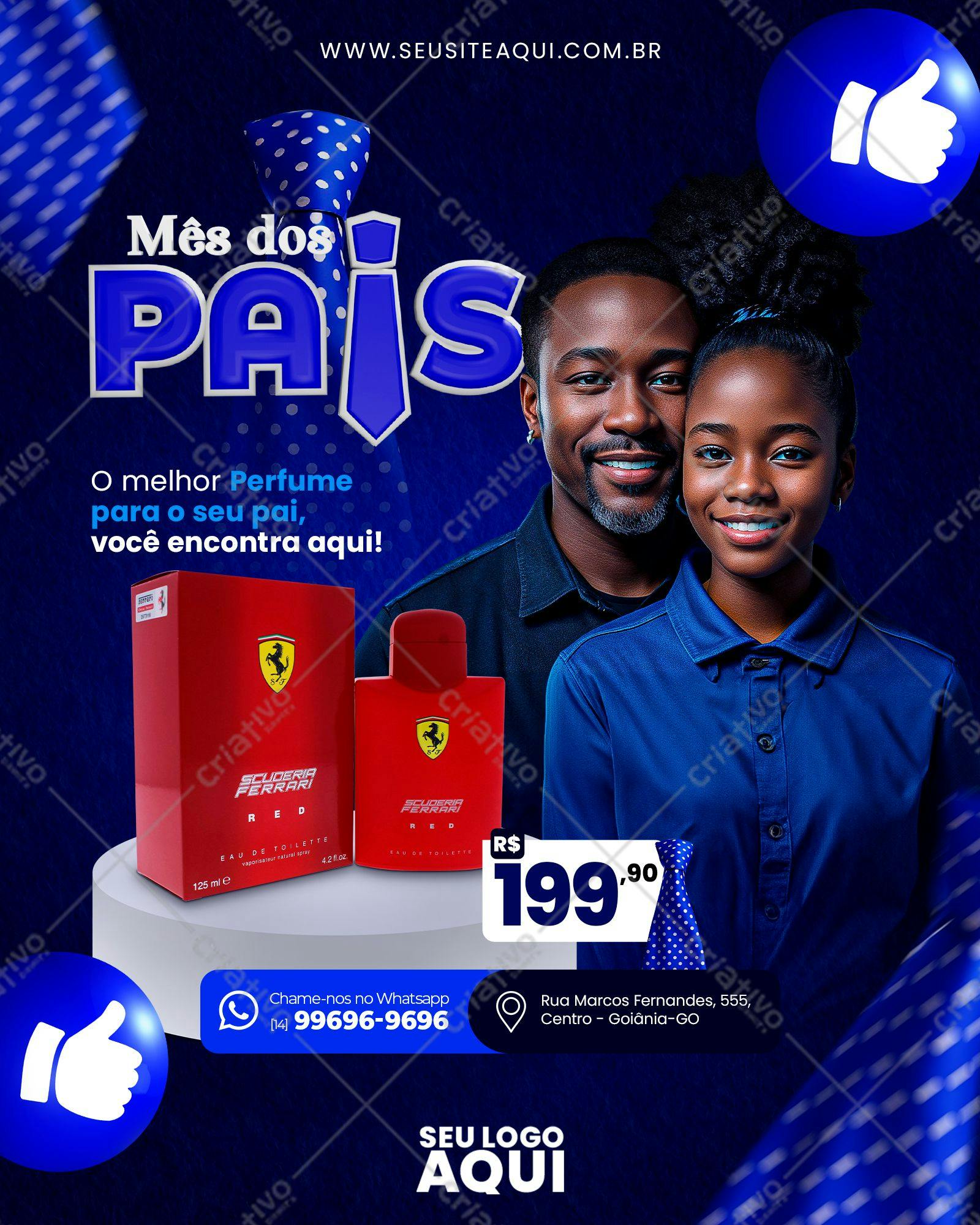 Banner Dia dos Pais com Perfume Ferrari PSD Editável