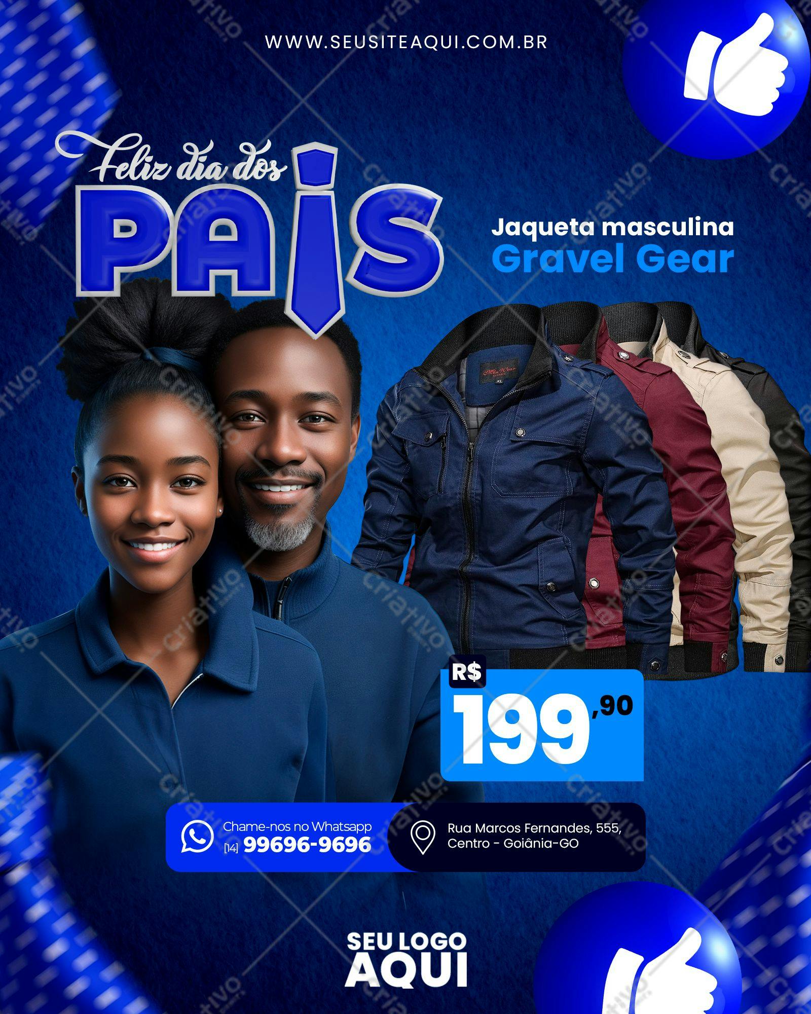 Flyer Dia dos Pais com Jaqueta Masculina PSD Editável