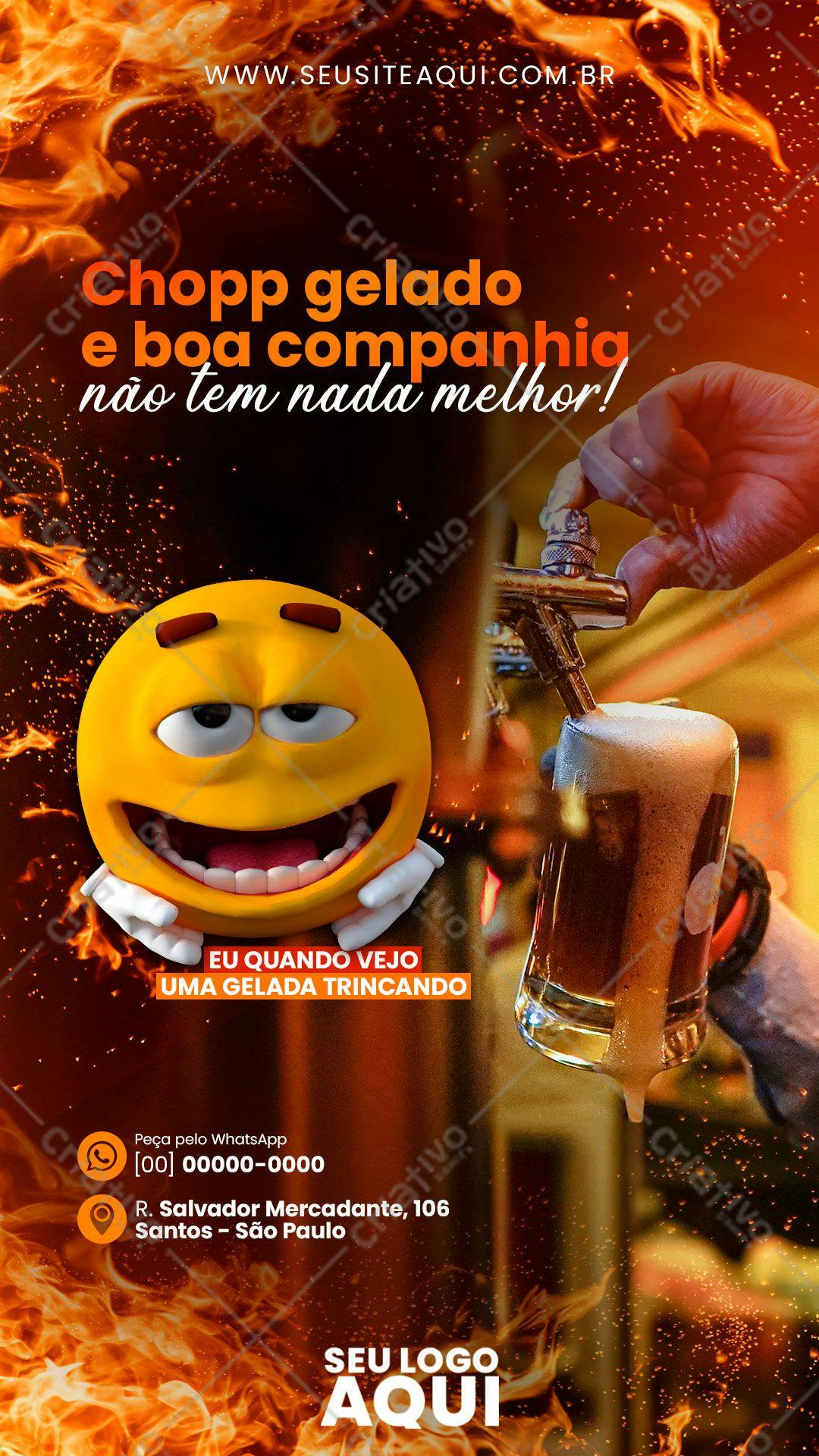 Poster para Chopp e Cerveja PSD Editável